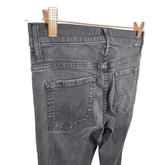 Mother The Insider Crop Jeans Stretch High Rise Not Guilty Black Wash USA Sz 28 - Picture 9 of 12